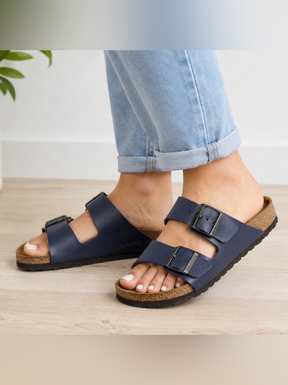 Birkenstock Arizona Navy Blue Two Strap Sandals EU 37 Women’s 6